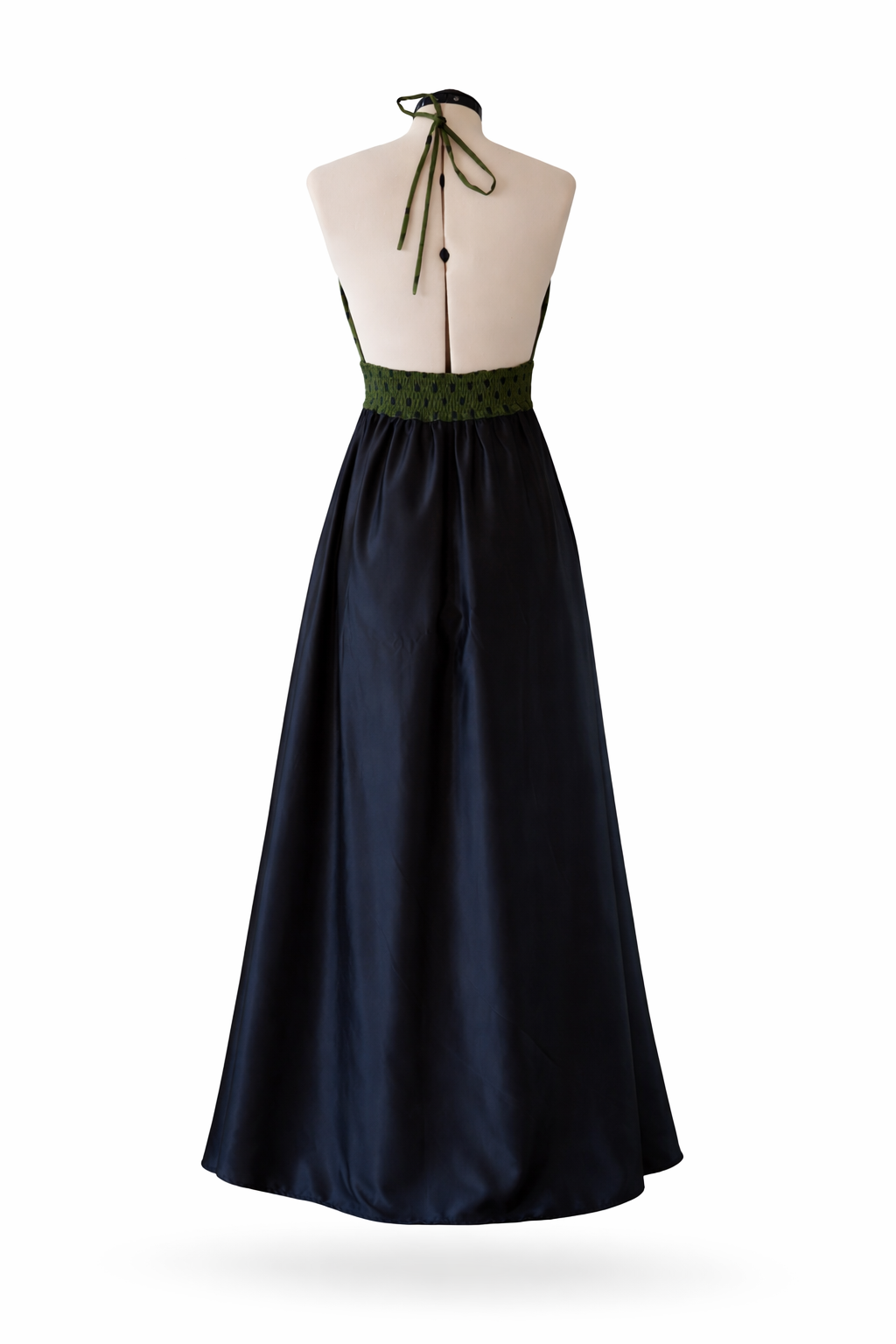 Vestido Largo Halter Midnight Olive