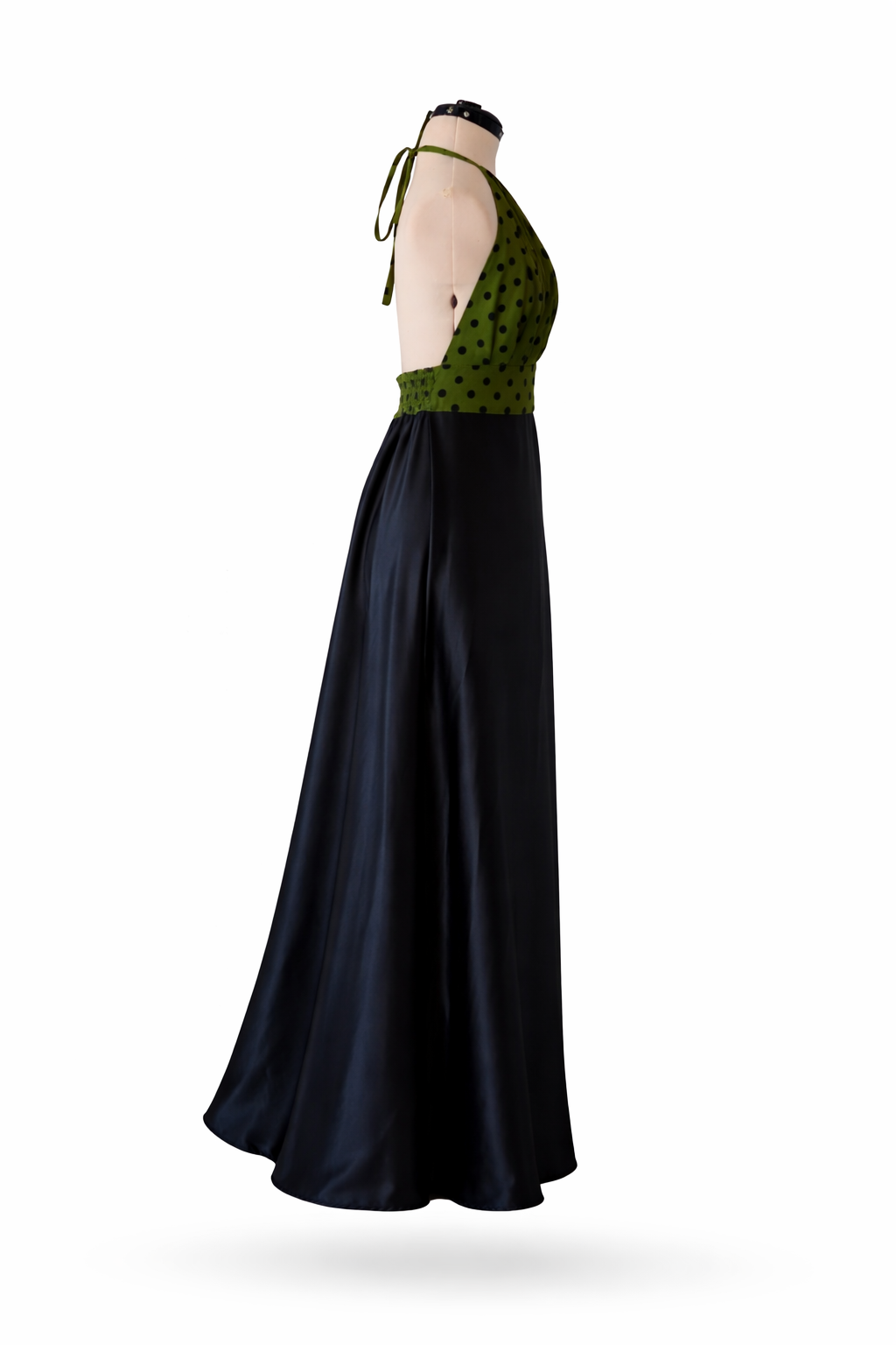Vestido Largo Halter Midnight Olive