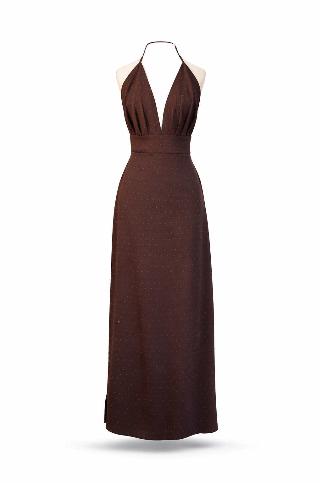 Vestido Largo Halter Chocolate