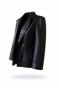 Blazer Cuero Negro Textura