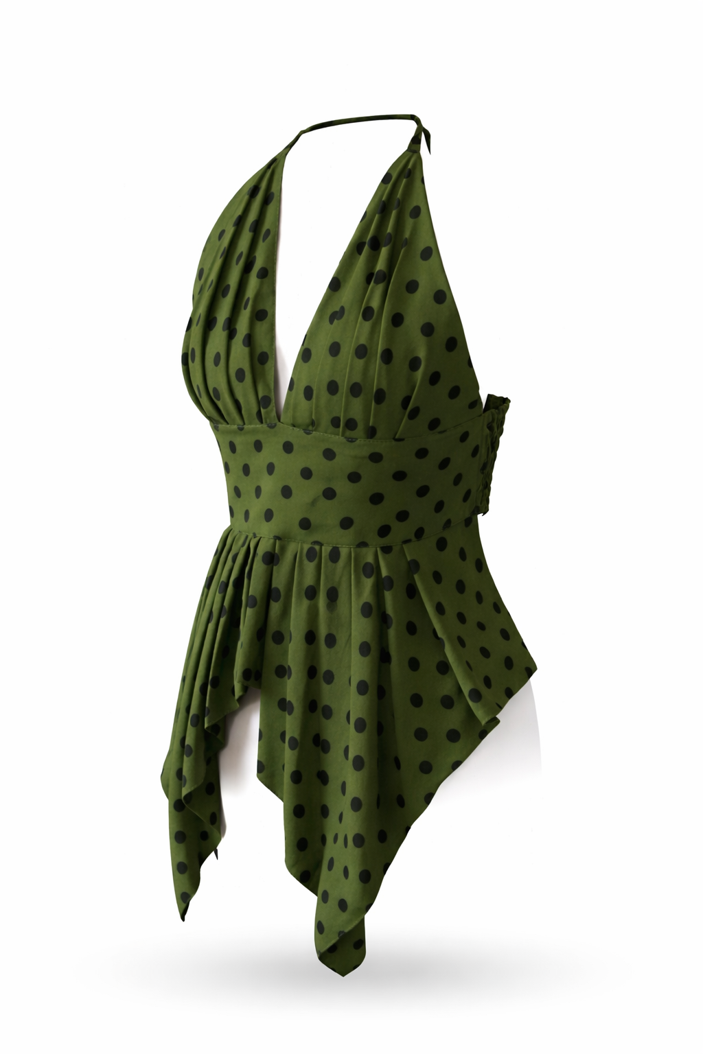 Top halter verde Lunares