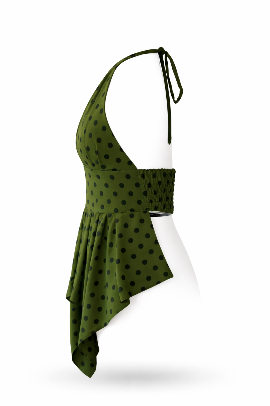 Top halter verde Lunares