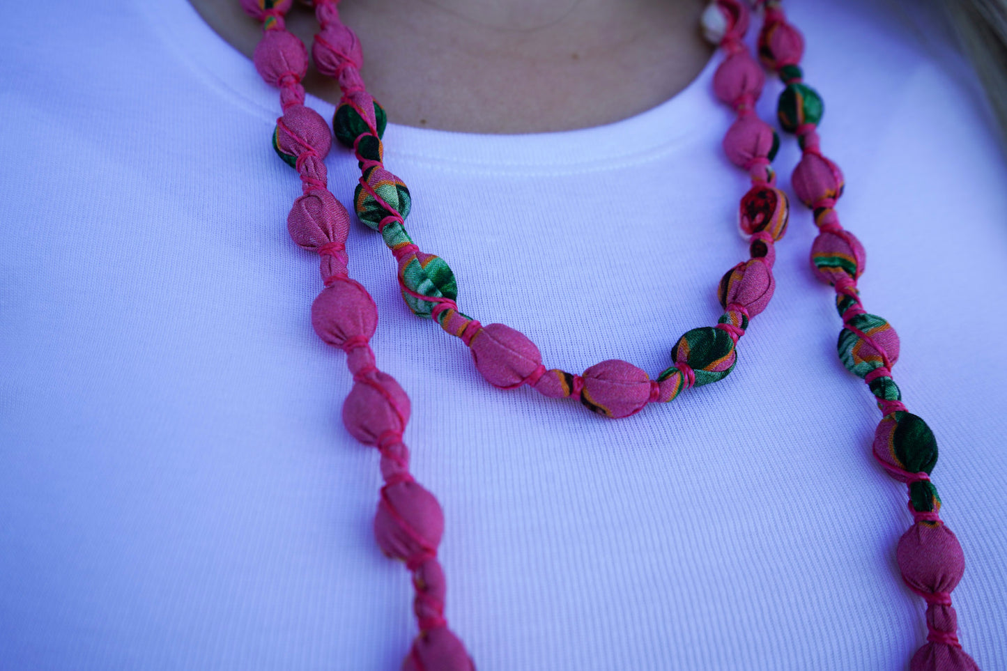 Collar Semillas del Tiempo ROSA – Hecho a Mano