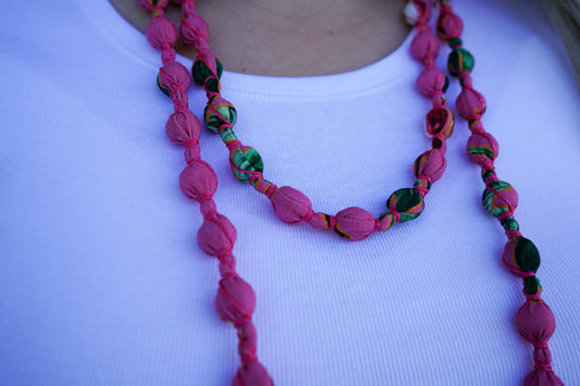 Collar Semillas del Tiempo ROSA – Hecho a Mano